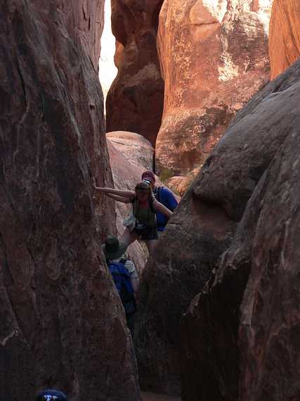 August 18, 2006 - Arches National Park, Utah.<br />A guided tour through Fiery Furnace, the coolest place in the park.