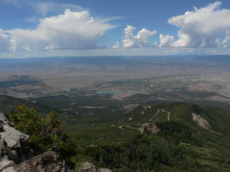 August 20, 2006 - Lands End, Grand Mesa National Forest, Colorado.<br />We are almost at the base of the clouds.<br />Below is the Gunnison River just before it flows into the Colorado.