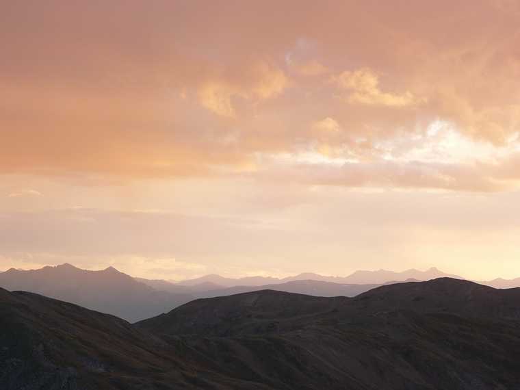 August 20, 2006 - Loveland Pass, highway US-6, Colorado.<br />View south at sunset.
