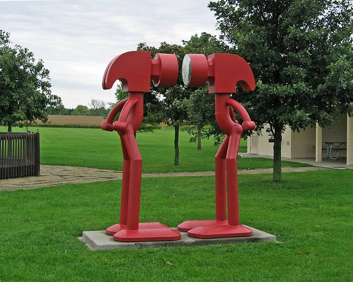 Sept. 18, 2006 - Urbana, Illinois.<br />Wandell Sculpture Garden at Meadowbrook Park.<br />Ed Benavente, "Minimal Response III", 1999, painted steel.