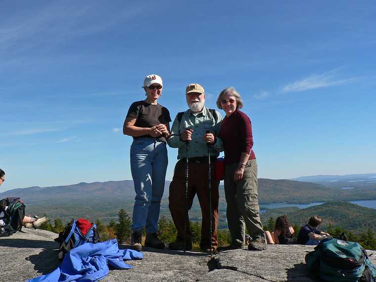 October 8, 2006 - Mt. Percival and Mt. Morgan hike near Holderness, New Hampshire.<br />Deb, Egils, and Joyce atop Mt. Morgan.