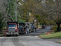 October 25, 2006 - Merrimac, Massachusetts.<br />Halloween decorations in the neighborhood<br />and Church Street is being repaved.