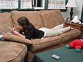 Dec. 25, 2006 - South Hampton, New Hampshire.<br />Arianna playig a videogame.