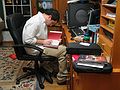 Dec. 25, 2006 - South Hampton, New Hampshire.<br />TJ making an entry into album for Eric.