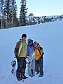 Dec. 28, 2006 - Kirkwood Ski Area south of Lake Tahoe, California.<br />Sati, Melody, and Joyce at the end of a day of snowboarding and skiing.