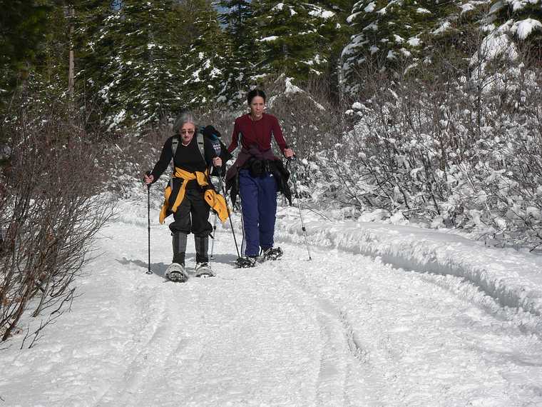 Dec. 29, 2006 - Along the Rubicon Trail, Tahoma, California.<br />Joyce and Priya, Sati's sister.