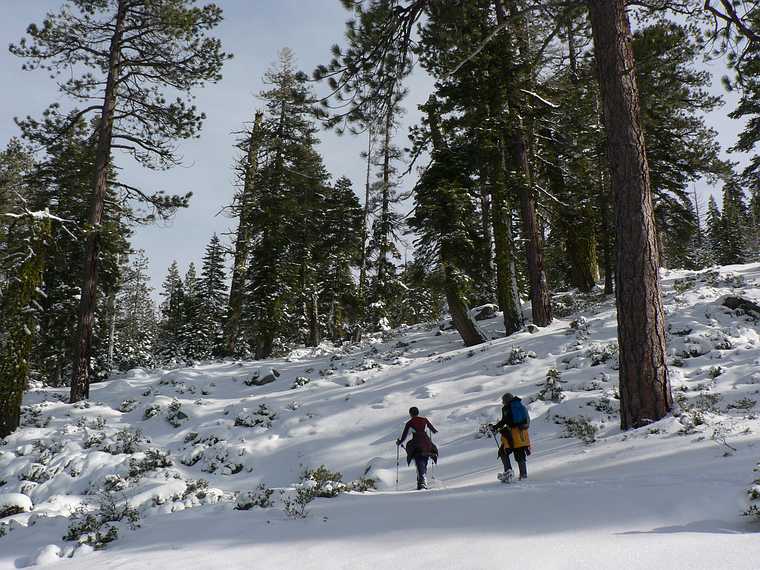 Dec. 29, 2006 - Along the Rubicon Trail, Tahoma, California.<br />Priya and Joyce.