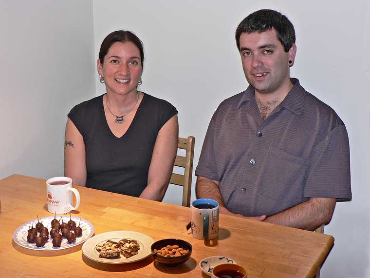 Jan. 2, 2007 - Oakland, California.<br />Melody and Sati with chocolate covered cherries and Paul's famous toffee.