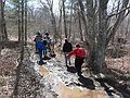 March 24, 2007 - Dogtown (Gloucester/Rockport), Massachusetts.<br />Get Outdoors New England and SubSig hike.<br />Group on the muddy trail, Joyce among them.