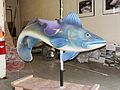 March 25, 2007 - Haverhill, Massachusetts.<br />Open studio showing carousel panels and figures, in this case a fish.