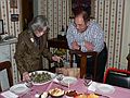 April 13, 2007 - Tewksbury, Massachusetts.<br />At Paul and Norma's to see Melody.<br />Joyce showing her shrimp wrap to Dominic.