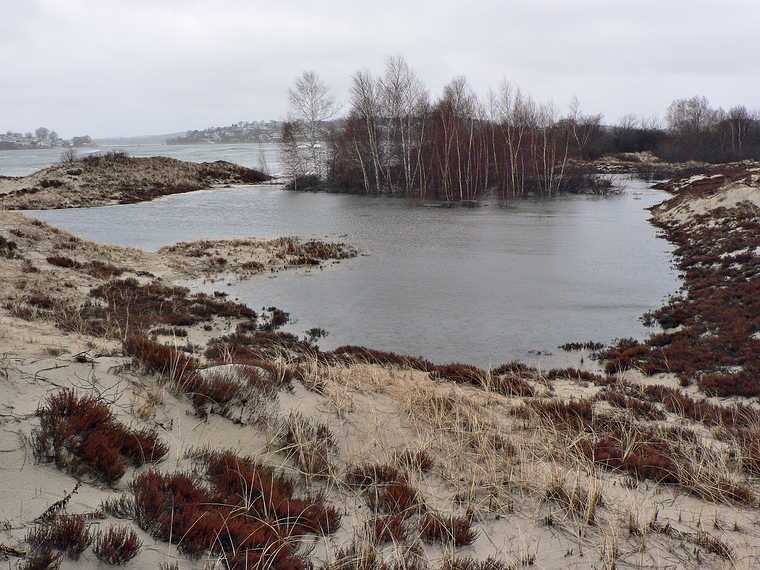 April 17, 2007 - Sandy Point State Reservation, Plum Island, Massachusetts.<br />The storm breached new sand dune barriers and flooded many new low areas.