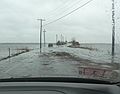 April 17, 2007 - Plum Island, Massachusetts.<br />The Plum Island Turnpike flooded by extra high tide due to a Nor'easter and a new moon.