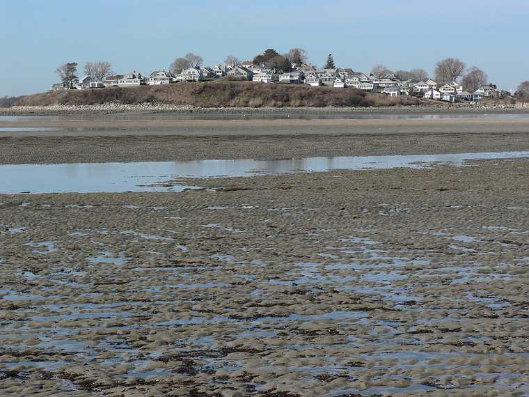 April 21, 2007 - Sandy Point State Reservation, Plum Island, Massachusetts.<br />View of Little Neck in Ipswich across the mouth of the Parker River.