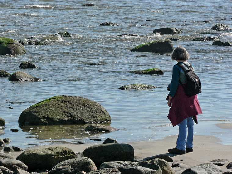 April 21, 2007 - Sandy Point State Reservation, Plum Island, Massachusetts.<br />Joyce in contemplation.