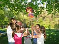 May 13, 2007 - Mother's Day at Tom and Kim's in South Hampton, New Hampshire.<br />Marissa, Hannah, Laura, Elise, Arianna, and Ashley about to empty the pinata.