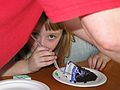 May 13, 2007 - Mother's Day at Tom and Kim's in South Hampton, New Hampshire.<br />Ashley peeking from under her father, who is cutting and serving the cake.