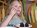 May 13, 2007 - Mother's Day at Tom and Kim's in South Hampton, New Hampshire.<br />Elise enjoying the frosting on the cake.