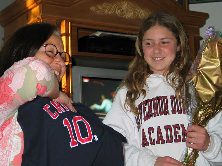 May 13, 2007 - Mother's Day at Tom and Kim's in South Hampton, New Hampshire.<br />Marissa handing Kim her mother's day gifts.