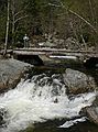 May 24, 2007 - Tuckerman Ravine Trail, Pinkham Notch, New Hampshire.<br />Joyce on bridge over Cutler River.