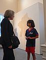 June 9, 2007 - Somerville Museum, Somerville, Massachusetts.<br />Joyce and a young museum goer.