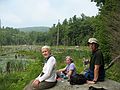 July 10, 2007 - Pawtuckaway State Park, Nottingham, New Hampshire.<br />Baiba, Joyce, and Ronnie at our lunch stop along Boulder Trail.