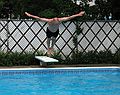 July 11, 2007 - Lawrence, Massachusetts.<br />Baiba and Ronnie visiting Marie's resort.<br />Ronnie showing off his diving skills.