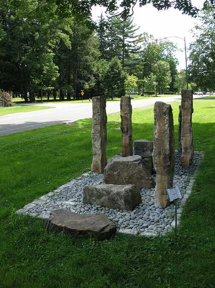July 14, 2007 - Stockbridge, Massachusetts.<br />Mark Mendel's "Stone Above Water" across the street from the Mission House.
