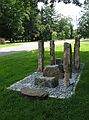 July 14, 2007 - Stockbridge, Massachusetts.<br />Mark Mendel's "Stone Above Water" across the street from the Mission House.