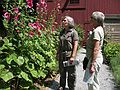 July 14, 2007 - Stockbridge, Massachusetts.<br />The Trustees of Reservations' Mission House.<br />Baiba and Joyce dwarfed by the flowers.
