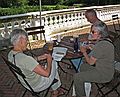 July 14, 2007 - At Edith Wharton's The Mount, Lenox, Massachusetts.<br />Baiba, Joyce, and Ronnie at the mandatory caffee break.
