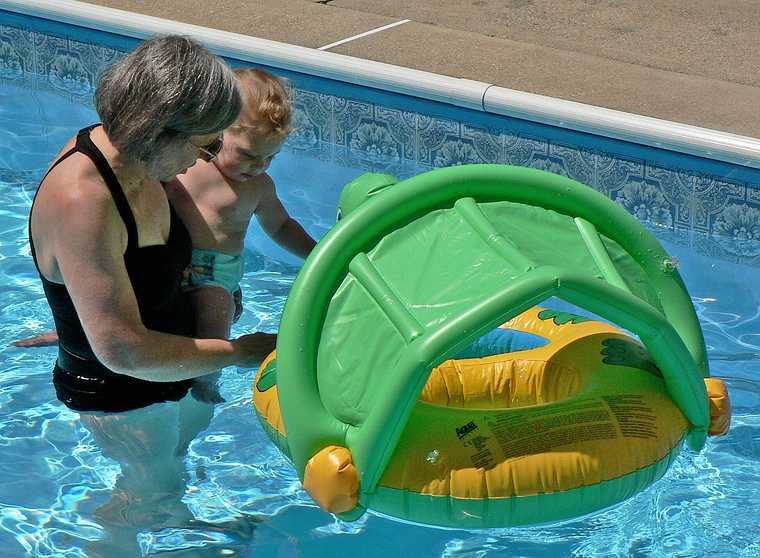 July 22, 2007 - Lawrence, Massachusetts.<br />At Marie's pool to celebrate Holly's birthday.<br />Joyce with Matthew.