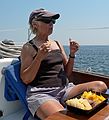 July 26, 2007 - On the Atlantic off the coast of Massachusetts/New Hampshire.<br />A few hours of sailing with Nancy and John.<br />Nancy.