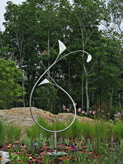 August 4, 2007 - Coastal Maine Botanical Gardens, Boothbay, Maine.<br />Opening reception for Where Nature and Culture Meet - Art in the Garden.<br />One of three kinetic sculptures by George Sherwood.