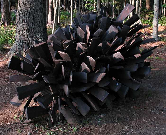 August 4, 2007 - Coastal Maine Botanical Gardens, Boothbay, Maine.<br />Opening reception for Where Nature and Culture Meet - Art in the Garden.<br />Steve Tobin: "Pinecone".