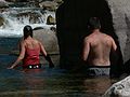 August 12, 2007 - Sequoia National Forest, California.<br />Melody and Sati wading in.
