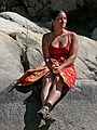 August 12, 2007 - Sequoia National Forest, California.<br />Melody with her famous sarong she bought in Southeast Asia.