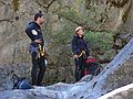 August 12, 2007 - On the Marble Fork of Kaweah River, Sequoia National Park, California.<br />Sati and Melody about to descend into the canyon.<br />By the way, is there anyone who doesn't know that they are engaged?
