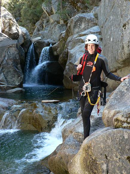 August 12, 2007 - On the Marble Fork of Kaweah River, Sequoia National Park, California.<br />Heather, the third member of the party.