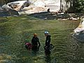 August 12, 2007 - On the Marble Fork of Kaweah River, Sequoia National Park, California.<br />Melody and Sati on their way down the canyon.