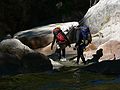 August 12, 2007 - On the Marble Fork of Kaweah River, Sequoia National Park, California.<br />Melody, followed by Sati.