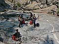 August 15, 2007 - Sequoia National Forest, California.<br />At the canyoneering trip start on Ten Mile Creek.<br />Heather, Brad, Melody, Stacy, Curly, and Sati getting ready to go and Joyce in back painting.