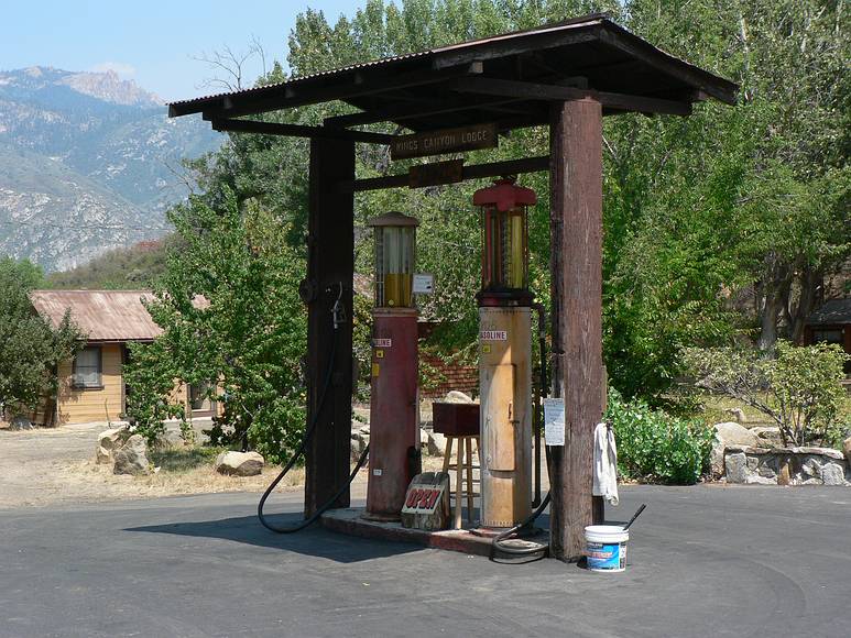 August 15, 2007 - Sequoia Natinal Forest, California.<br />Old gasoline pump still in operation at Kings Canyon Lodge.