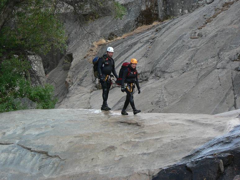 August 15, 2007 - Ten Mile Creek above CA-180, Sequoia National Forest, California.<br />Sati and Melody, first ones to emerge from the creek.