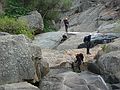 August 15, 2007 - Ten Mile Creek above CA-180, Sequoia National Forest, California.<br />Front to back: Melody, Sati, Curly, Heather, and Stacy's helmet.
