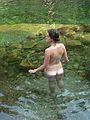 August 16, 2007 - Kings Canyon National Park, California.<br />Curly taking a dip in the South Fork of Kings River.