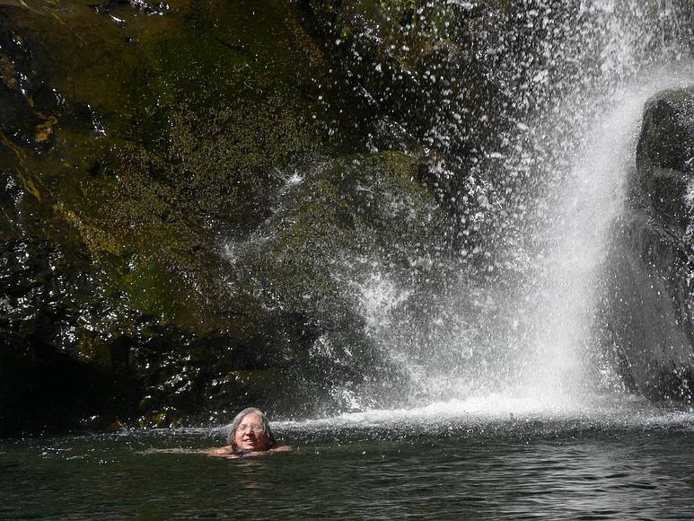 August 17, 2007 - At Marble Falls, Sequoia National Park, California.<br />Joyce swimming in rather chilly waters.