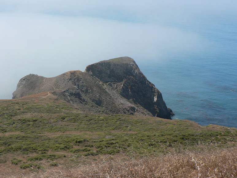 August 19, 2007 - About 2.5 - 3.0 miles (as the crow flies) northwest of Jenner, California.<br />Last photo before Joyce broke her leg in a fall just down the slope to the left.<br />Our goal was to hike out to the point and have lunch at the perfect spot.