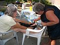 Sept. 2, 2007 - Lawrence, Massachusetts.<br />Norma painting Joyce's toe nails to make her feel better.