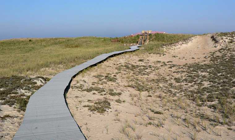 Sept. 21, 2007 - Parker River National Wildlife Refuge, Plum Island, Massachusetts.<br />Boardwalk and platform off parking lot # 5.